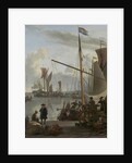 The IJ at Amsterdam, seen from the Mosselsteiger, mussel pier, The Netherlands by Ludolf Bakhuysen