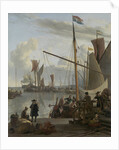 The IJ at Amsterdam, seen from the Mosselsteiger, mussel pier, The Netherlands by Ludolf Bakhuysen