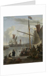 The IJ at Amsterdam, seen from the Mosselsteiger, mussel pier, The Netherlands by Ludolf Bakhuysen