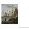 The IJ at Amsterdam, seen from the Mosselsteiger, mussel pier, The Netherlands by Ludolf Bakhuysen