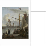 The IJ at Amsterdam, seen from the Mosselsteiger, mussel pier, The Netherlands by Ludolf Bakhuysen