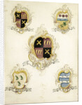 The coat of arms of Anna Digna van Gelre, wife of Laurens Jacobsz de Witte, with the coat of arms of her four grandparents by Anonymous