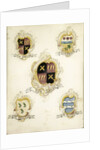 The coat of arms of Anna Digna van Gelre, wife of Laurens Jacobsz de Witte, with the coat of arms of her four grandparents by Anonymous