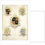 The coat of arms of Anna Digna van Gelre, wife of Laurens Jacobsz de Witte, with the coat of arms of her four grandparents by Anonymous