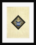 The coat of arms of family de Witte, after a diamond-shaped plate with the initials IW on both sides of the shield and the year 1590 by Anonymous