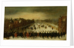 Stadtholder Maurice with his Bodyguard and Entourage at the Frozen Hofvijver in The Hague by Adam van Breen