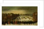 Stadtholder Maurice with his Bodyguard and Entourage at the Frozen Hofvijver in The Hague by Adam van Breen