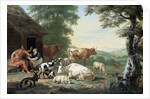 Arcadian Landscape with Shepherds and Animals by Jan van Gool