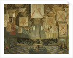The Ridderzaal of the Binnenhof during the Great Assembly of 1651, The Netherlands, Bartholomeus van Bassen by Anthonie Palamedesz.