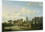 St. Severin in Cologne included in an imaginary Cityscape, Jan van der Heyden by Adriaen van de Velde