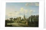 St. Severin in Cologne included in an imaginary Cityscape, Jan van der Heyden by Adriaen van de Velde
