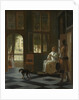 Man Handing a Letter to a Woman in the Entrance Hall of a House by Pieter de Hooch