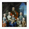 Portrait of Willem Philip Kops, Merchant in Haarlem, his Wife, Johanna de Vos, and Children, The Netherlands by Frans Decker