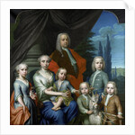 Portrait of Willem Philip Kops, Merchant in Haarlem, his Wife, Johanna de Vos, and Children, The Netherlands by Frans Decker