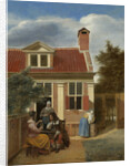Figures in a Courtyard behind a House by Pieter de Hooch
