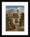 Figures in a Courtyard behind a House by Pieter de Hooch
