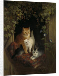 Cat with Kittens by Henriëtte Ronner