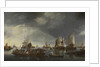 Harbor with Sailboats and Ferry Boat by Hendrick Jacobsz. Dubbels