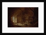 Interior of a Stable with three Children by Isaac van Ostade