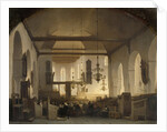 A Service in the Geertekerk, Utrecht, The Netherlands by Johannes Bosboom
