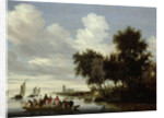 River Landscape with Ferry by Salomon van Ruysdael