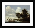 River Landscape with Ferry by Salomon van Ruysdael