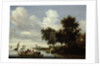 River Landscape with Ferry by Salomon van Ruysdael