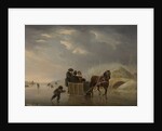 Winter Scene, Horse-Sleigh on the Ice by Andries Vermeulen