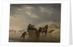 Winter Scene, Horse-Sleigh on the Ice by Andries Vermeulen
