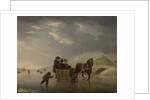 Winter Scene, Horse-Sleigh on the Ice by Andries Vermeulen