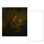 A Woman in a Kitchen by Candlelight by Michiel Versteegh