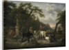 Italian Landscape with Shepherds and Animals at a Fountain by Jean Louis Demarne