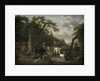 Italian Landscape with Shepherds and Animals at a Fountain by Jean Louis Demarne