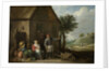 A peasant with his wife and child in front of the farmhouse by David Teniers