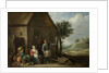 A peasant with his wife and child in front of the farmhouse by David Teniers