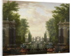 Water Terrace with Statues and Fountains in a Park by Isaac de Moucheron