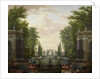 Water Terrace with Statues and Fountains in a Park by Isaac de Moucheron