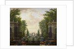 Water Terrace with Statues and Fountains in a Park by Isaac de Moucheron