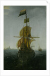 An Amsterdam East Indiaman Sailing Vessel by Abraham de Verwer