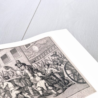 Burning the rumps at Temple Bar, London by William Hogarth