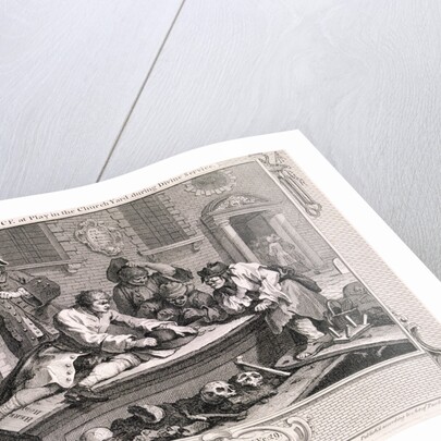 The idle 'prentice at play in the church yard...', plate III of Industry and Idleness 1747 by William Hogarth