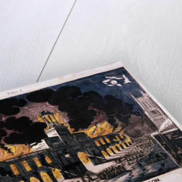 The Awful Destruction of the Royal Exchange (2nd) fire, London by W Clerk