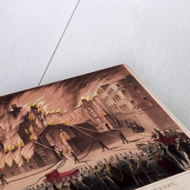 Firemen fighting the blaze at the Cotton's Wharf Fire, Bermondsey, London by Anonymous