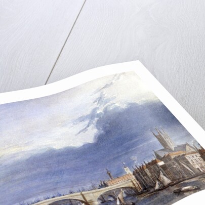 New London Bridge, London by Augustus Charles Pugin