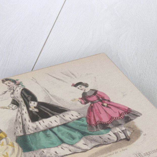 Two women and a child wearing the latest fashions by Anonymous