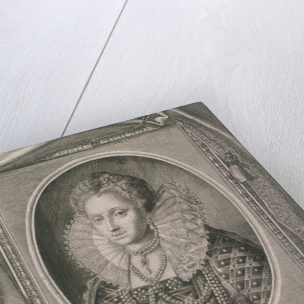 Queen Elizabeth I with crown and orb on a cushion by Anonymous