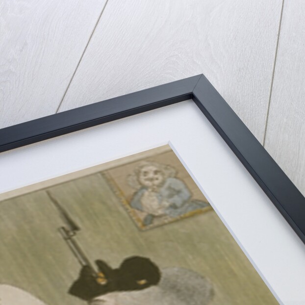 View of a portly City volunteer admiring himself in the mirror by Anonymous