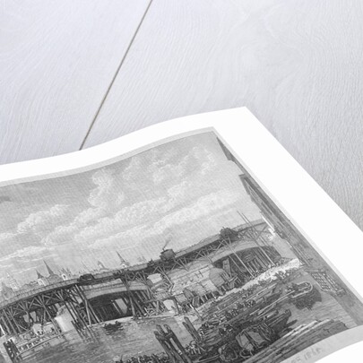 Construction work being carried out on Blackfriars Bridge, London by Anonymous