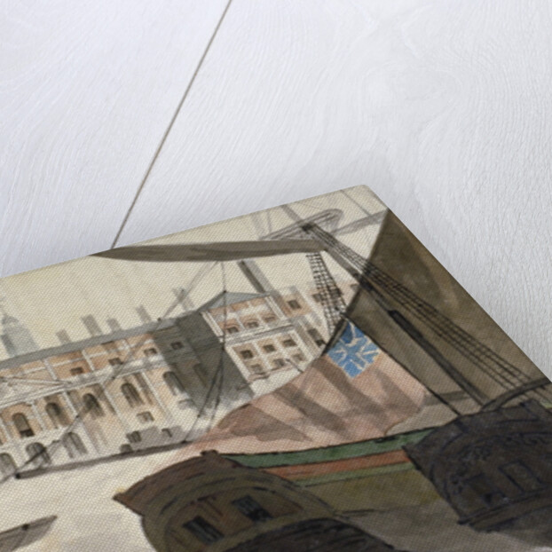 View of the Custom House from the River Thames, City of London by Anonymous