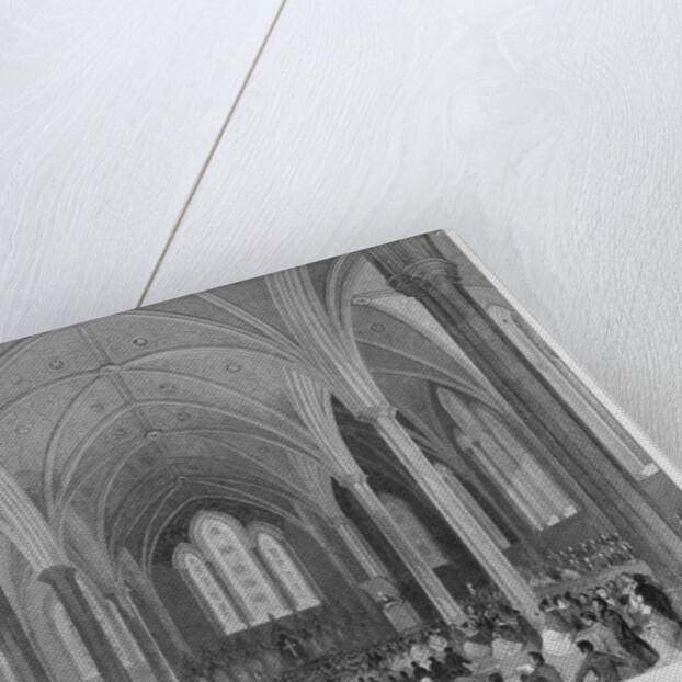 Interior of Temple Church during a service, City of London by Harden Sidney Melville